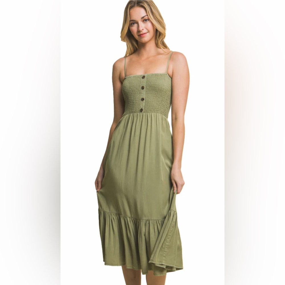 Love Tree Smocked Maxi Dress NWT